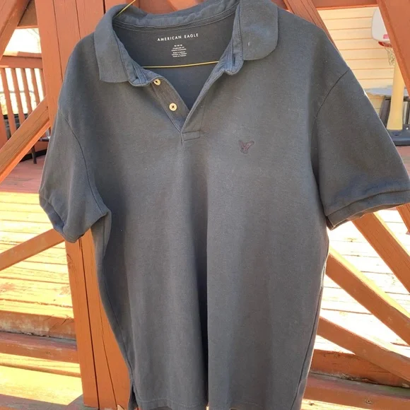 American Eagle Polo Men’s Gray Medium Polo Shirt - Picture 6 of 15